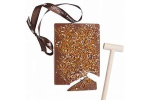 Plaque à Casser chocolat au lait avec Maillet 450gr / amandes noisettes raisins