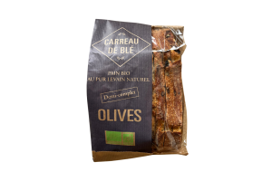 Pain aux olives BIO au levain naturel 380gr, le Carreau de blé